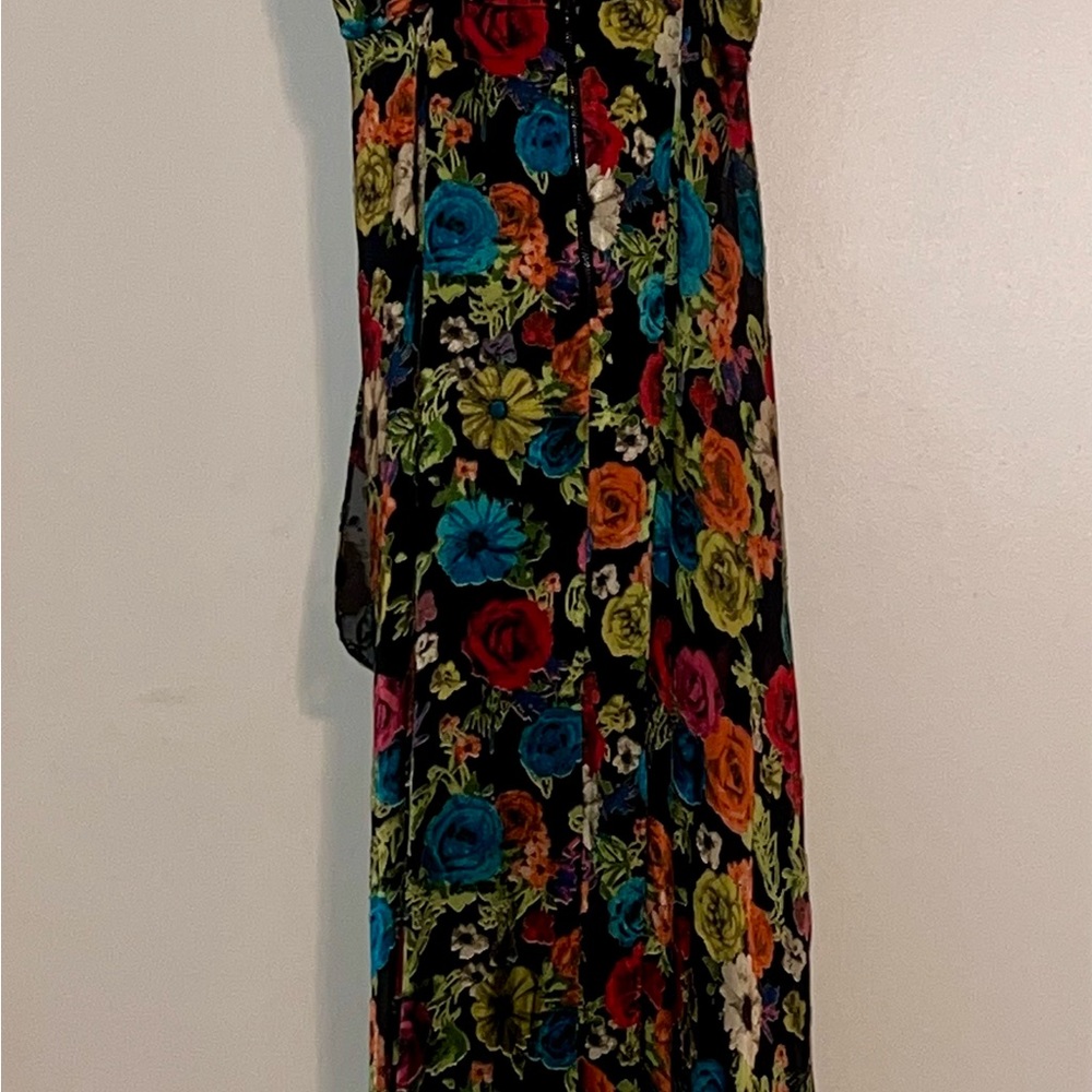 Size 4, Black Background, Multicolored Flowers - image 4